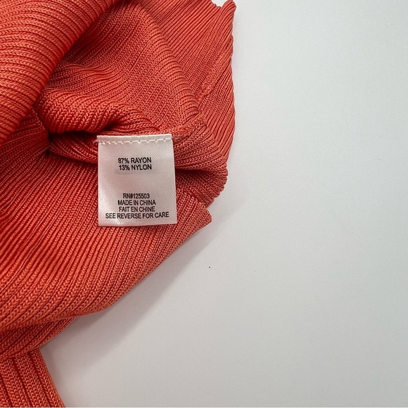 Ronny Kobo Orange Ribbed 2-Piece Set – Crop Top & Maxi Skirt – Size M - Picture 8 of 16